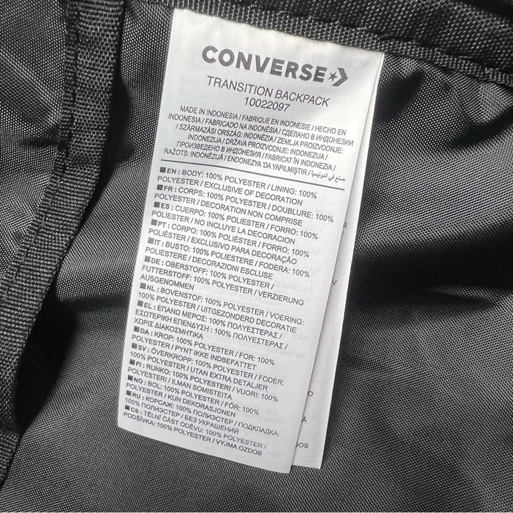Converse Black‎ Speed 2 Unisex Black Polyester Backpack One Size | NEW/NWT!!🖤✔️